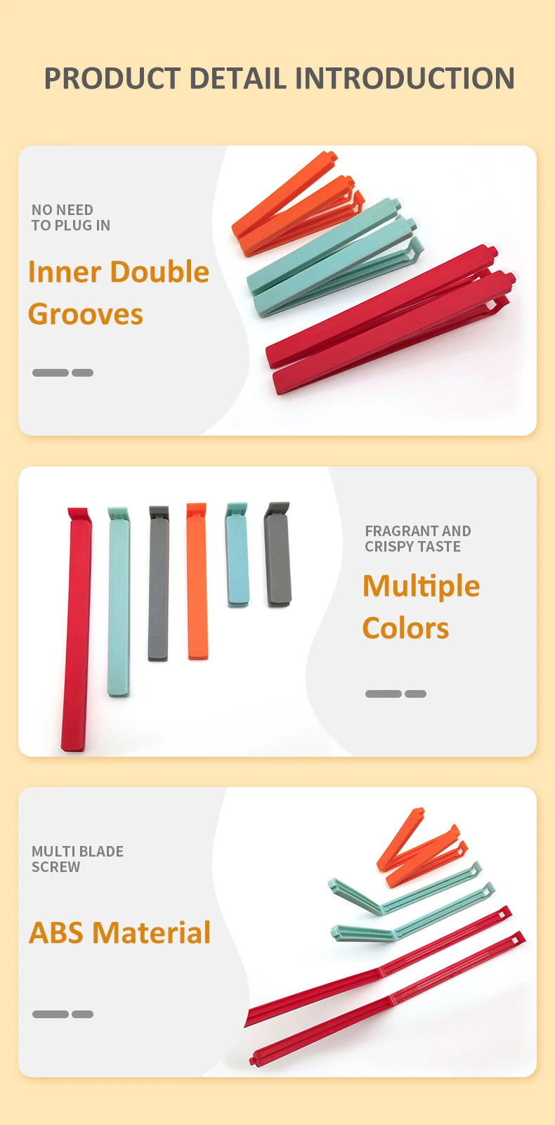 Clips Herméticos para Bolsas — Pack Conservación de Alimentos