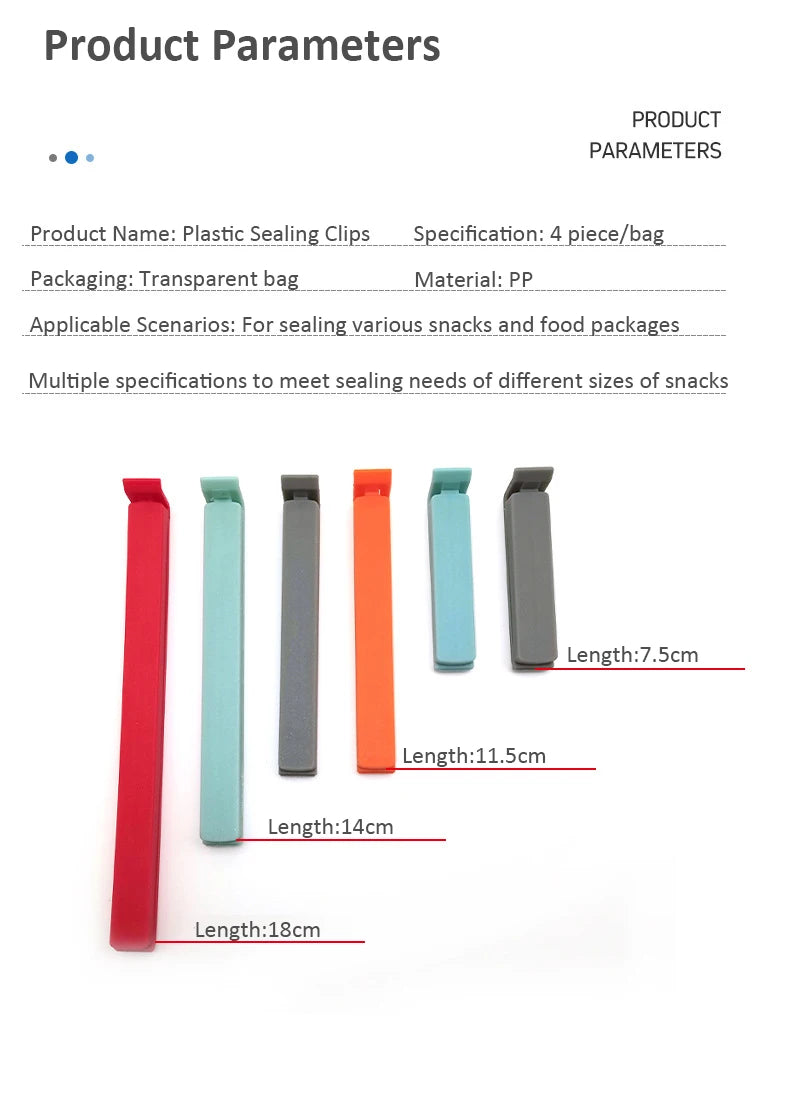 Clips Herméticos para Bolsas — Pack Conservación de Alimentos